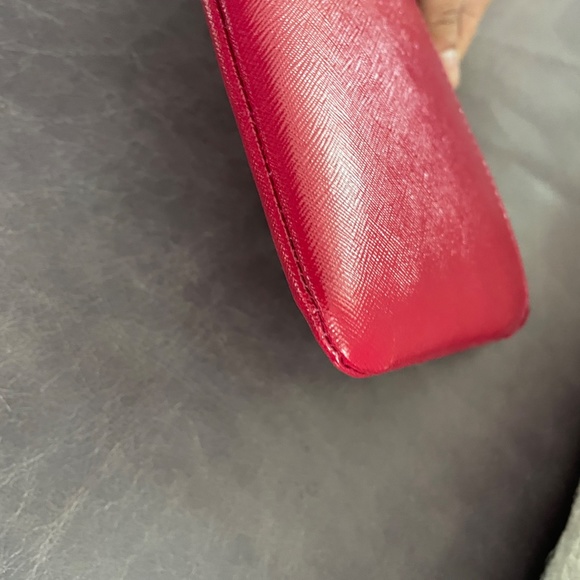 DARK SAHARA SAFFIANO LEATHER "ROBINSON" REVA ZIP POUCH CLUTCH WALLET - Picture 3 of 4